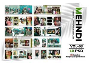 MEHNDI Wedding Album Layout Templates Vol-03 (10 PSD)