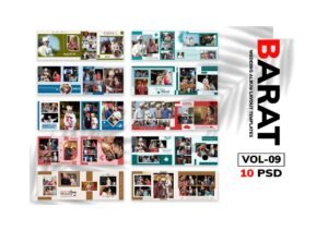 BARAT Wedding Album Layout Templates Vol-09 (10 PSD)
