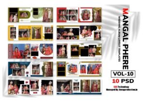 MANGAL PHERE Wedding Album Layout Templates Vol-10 (10 PSD) Download Now
